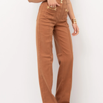 Pantalone in cotone gamba dritta PJ25D61E2 600 ELISABETTA FRANCHI Cuoio 