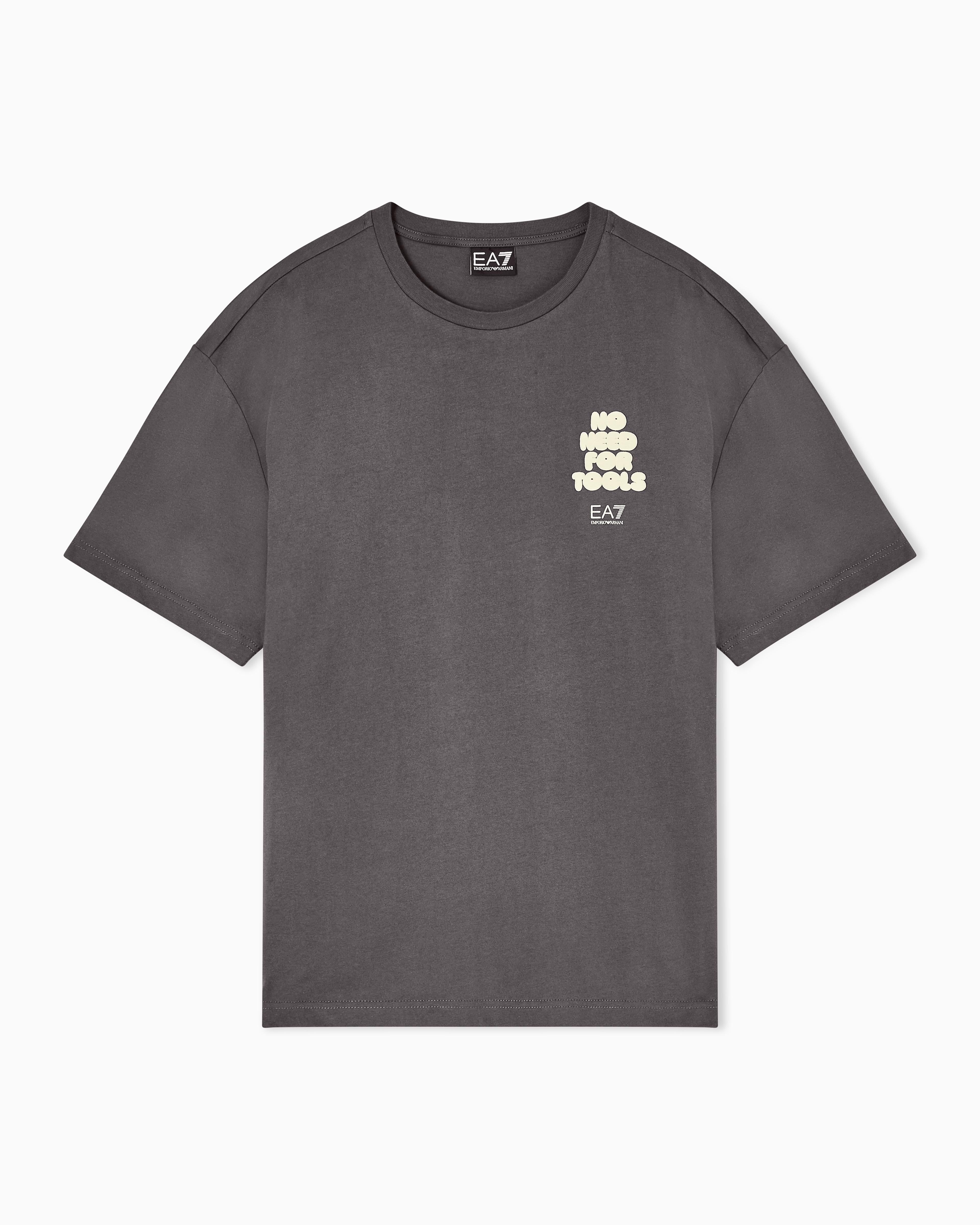 T-Shirt girocollo serie Graphic in jersey di cotone 7M001398 AF13244 U8111 EA7 Grey 
