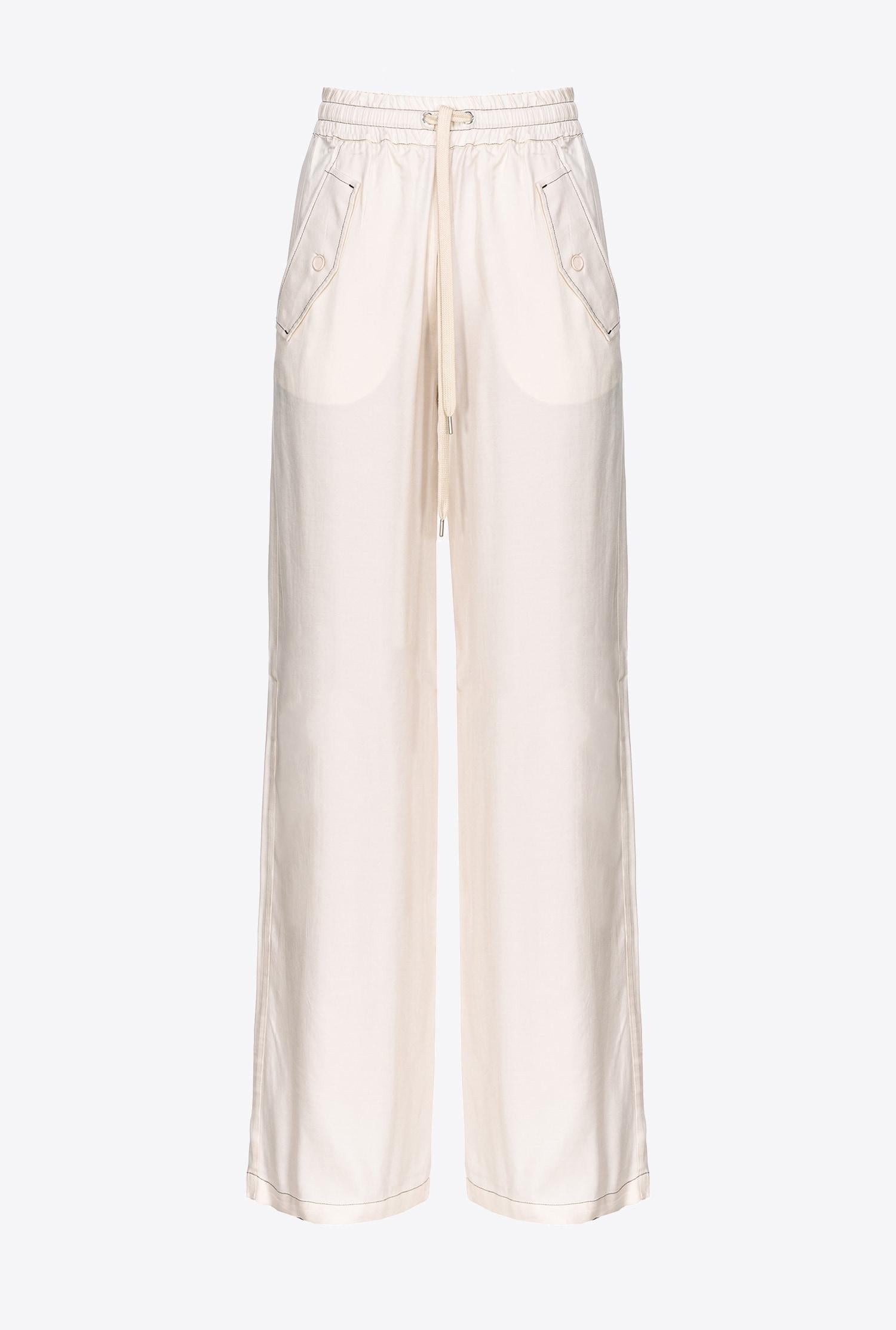 Pantaloni in twill di viscosa 103563A1WU P97 PINKO Rosa 