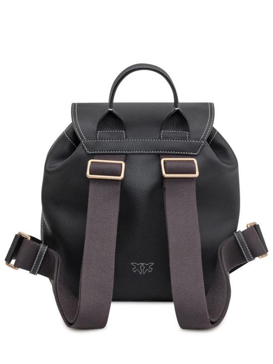 Zainetto multitasche in pelle bottalata 104351A1LF Z99Q PINKO Nero-antique gold 