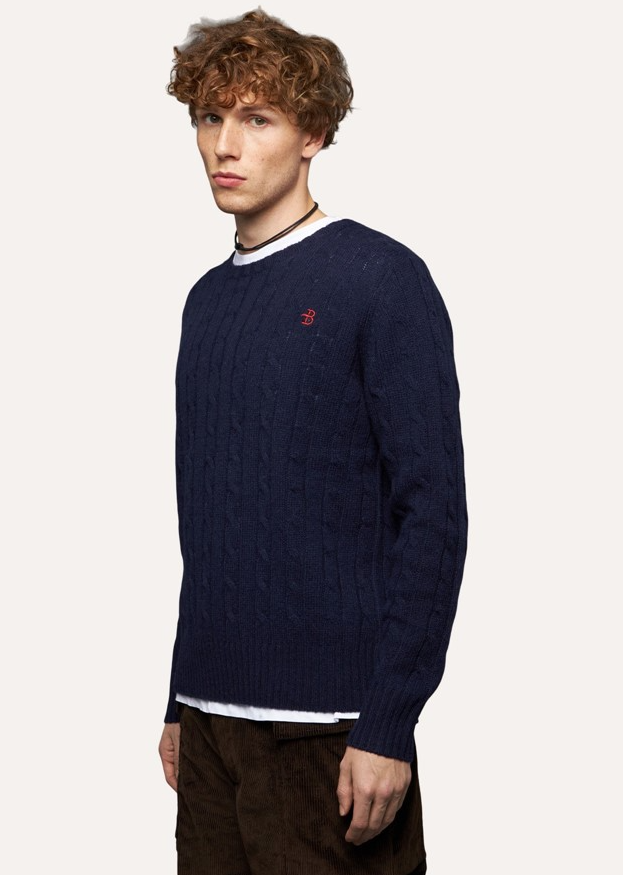 Maglia girocollo con ricamo B2P000 5W106 13777 BALLANTYNE Blue 