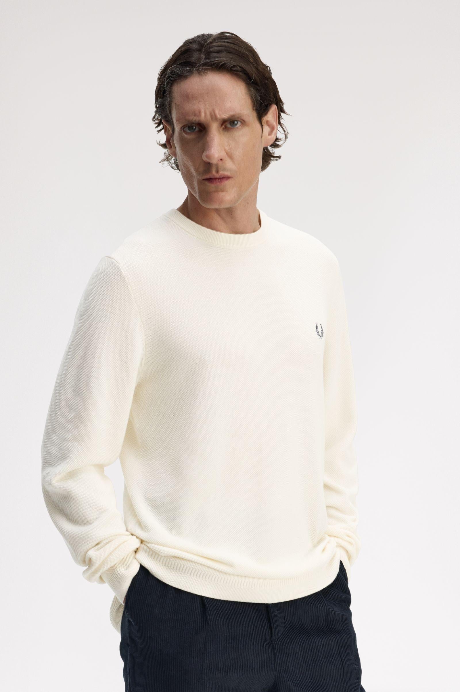Maglione in piqué K1309 560 FRED PERRY Ecru 