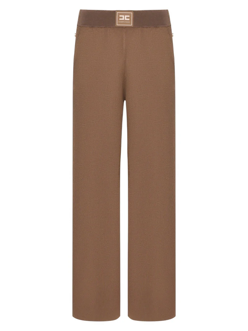 Pantalone con banda laterale logata KP74S61E2 727 ELISABETTA FRANCHI Argilla/burro 