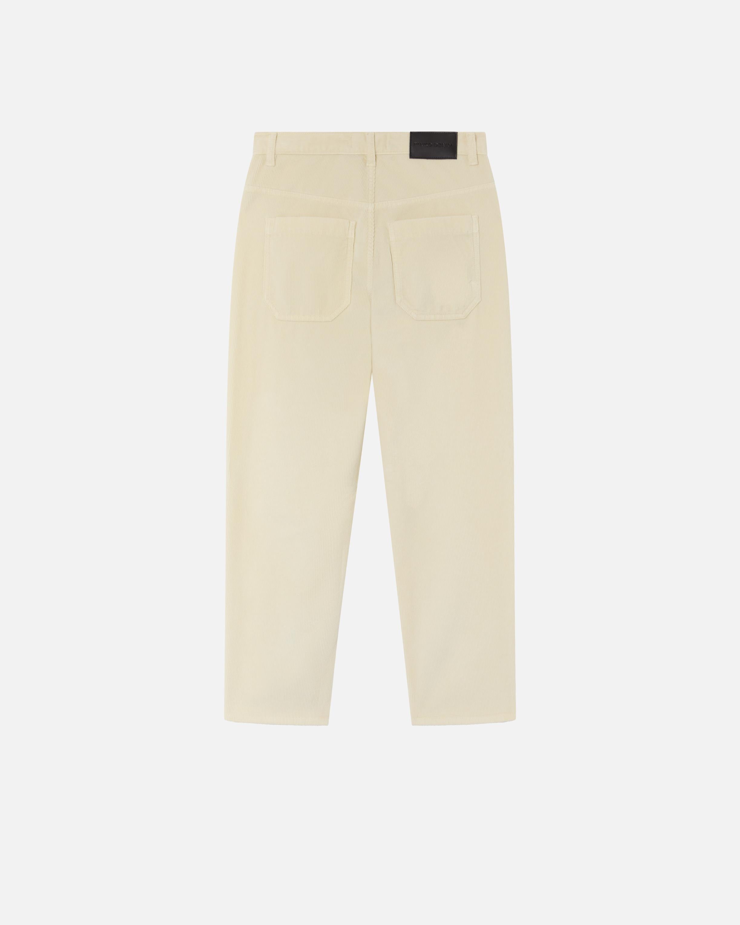Pantaloni chino in velluto millerighe 102761A20R Z12 PINKO Bianco latte 