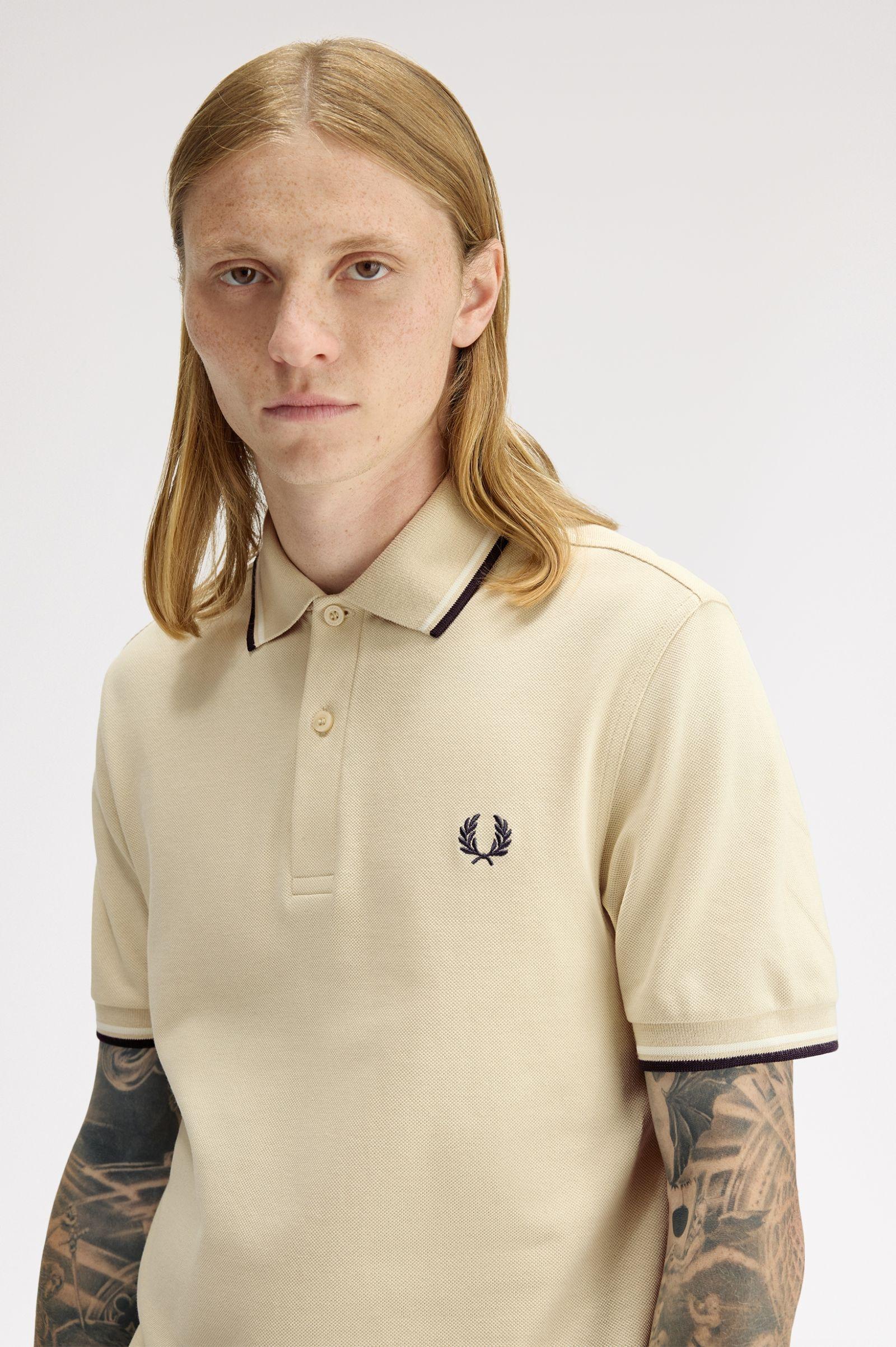 Polo manica corta M3600 12B FRED PERRY Oatm/snwh/anchgr 