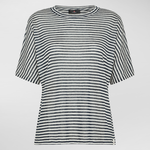 T-Shirt manica corta a righe PED5343 99012278 RI015 PEUTEREY Bianco/blu 