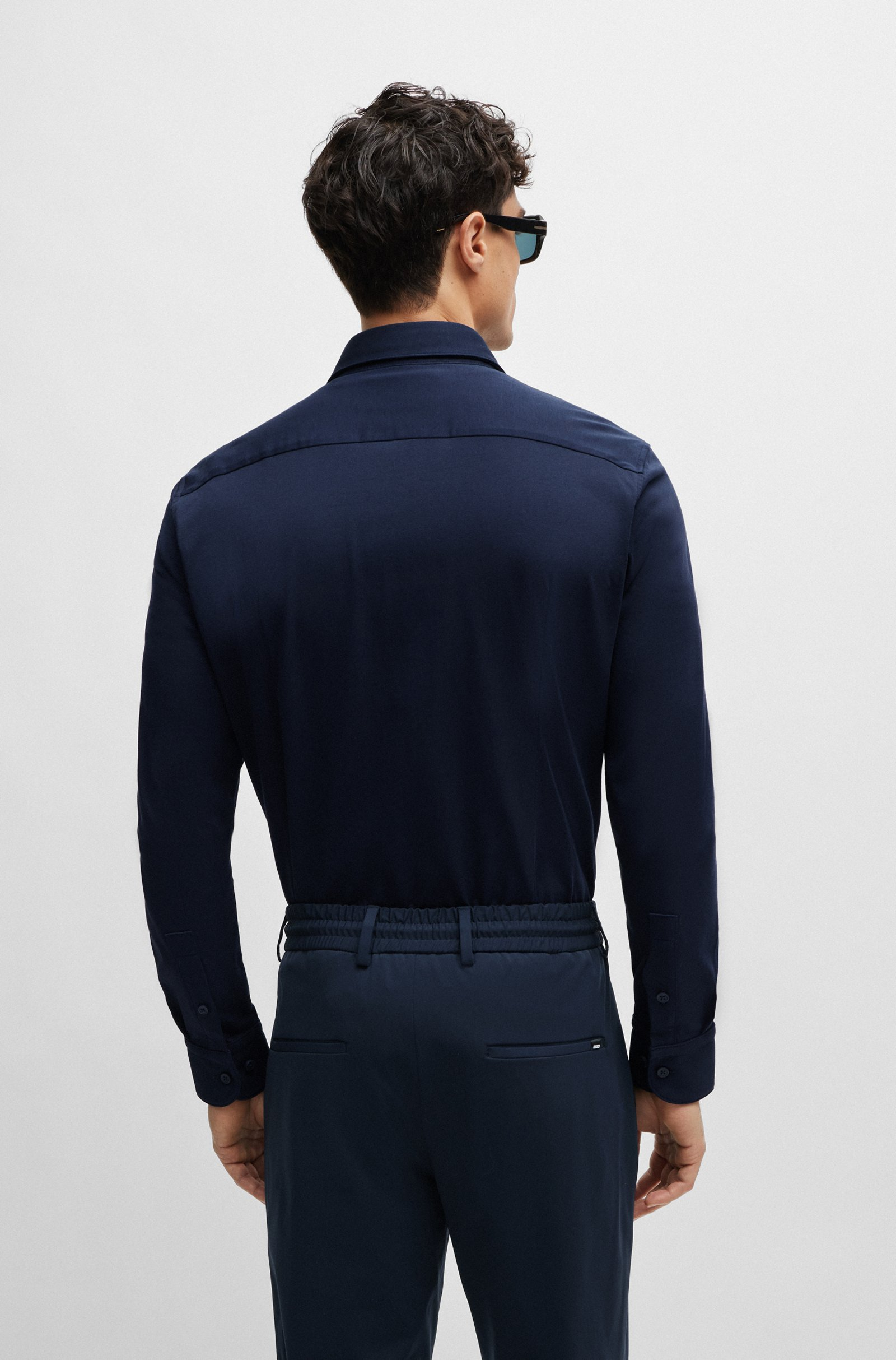 Camicia in jersey 50474283 10239269 01 404 BOSS Dark blue 