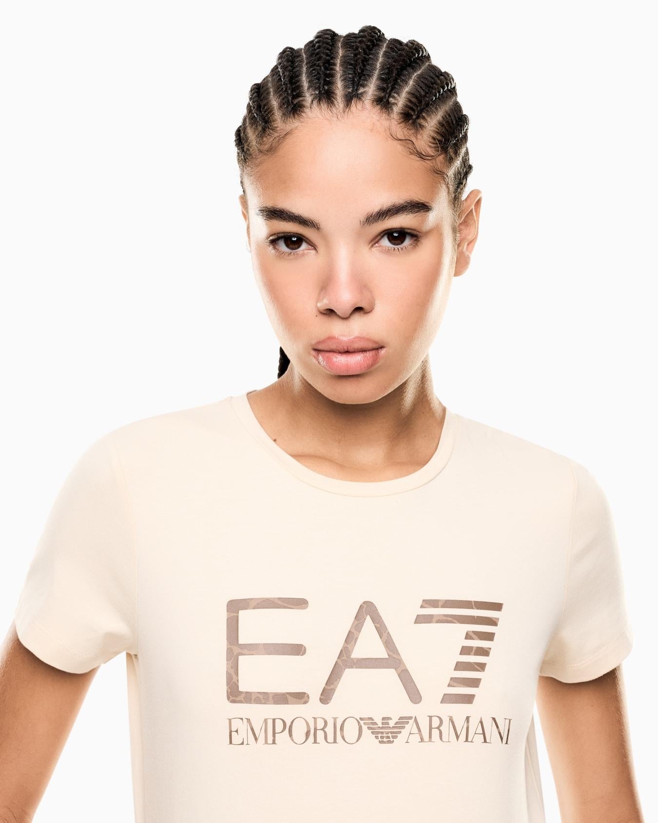 T-shirt in jersey elasticizzato Graphic Series 7W000993 AF18401 U1088 EA7 Beige 
