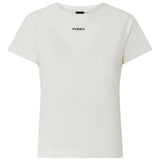 T-Shirt manica corta 100373A34F Z05 PINKO Bianco-biancaneve 