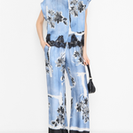 Pantalone in seta stampata D46EP087ED0 MFA36 ERMANNO FIRENZE Light blue 