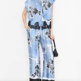 Pantalone in seta stampata D46EP087ED0 MFA36 ERMANNO FIRENZE Light blue 