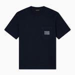 T-shirt in jersey con patch logo in pelle ASV EM002722 AF13715 UB118 EMPORIO ARMANI Blue navy 