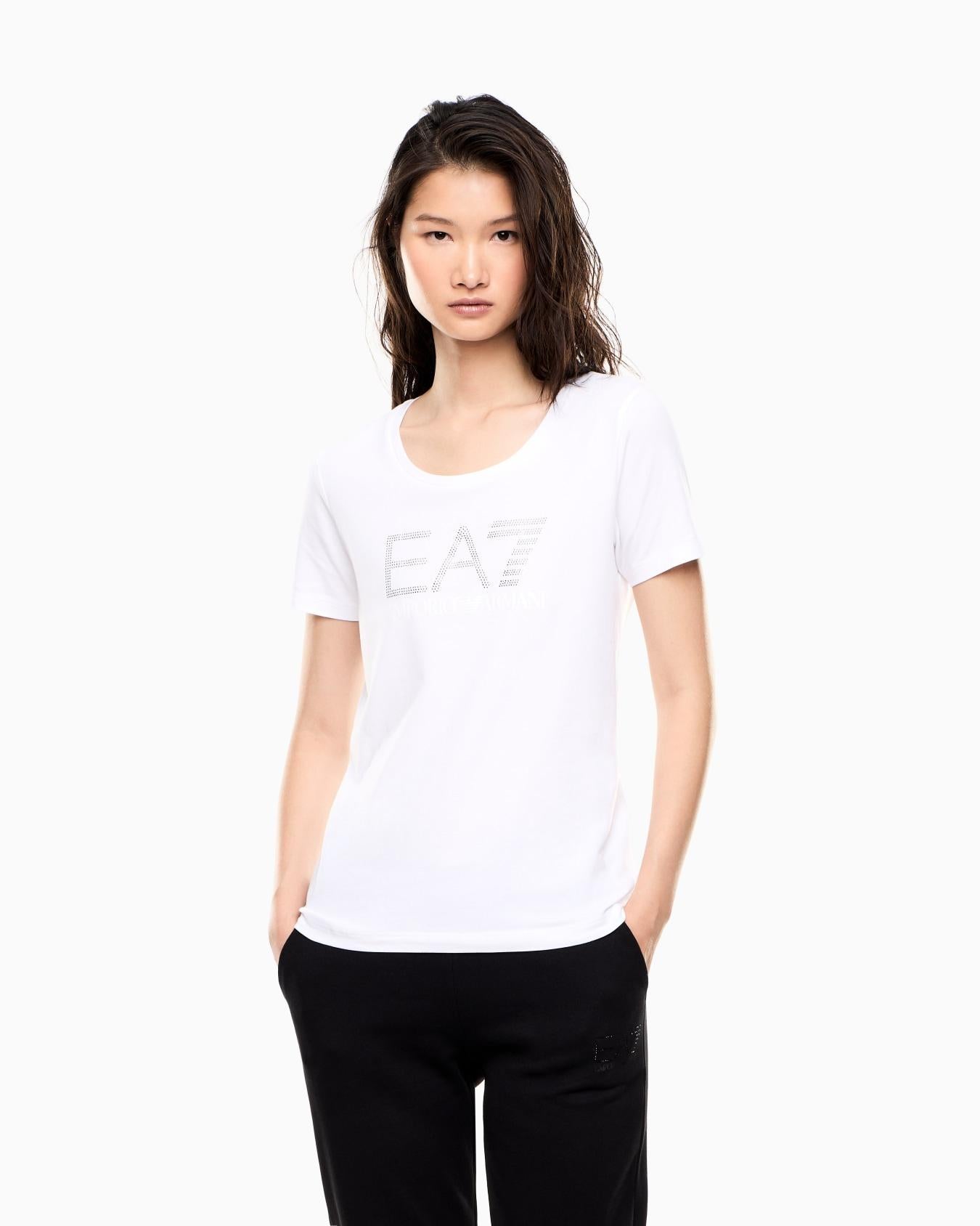 T-Shirt in jersey stretch 7W000536 AF10373 U0002 EA7 White 