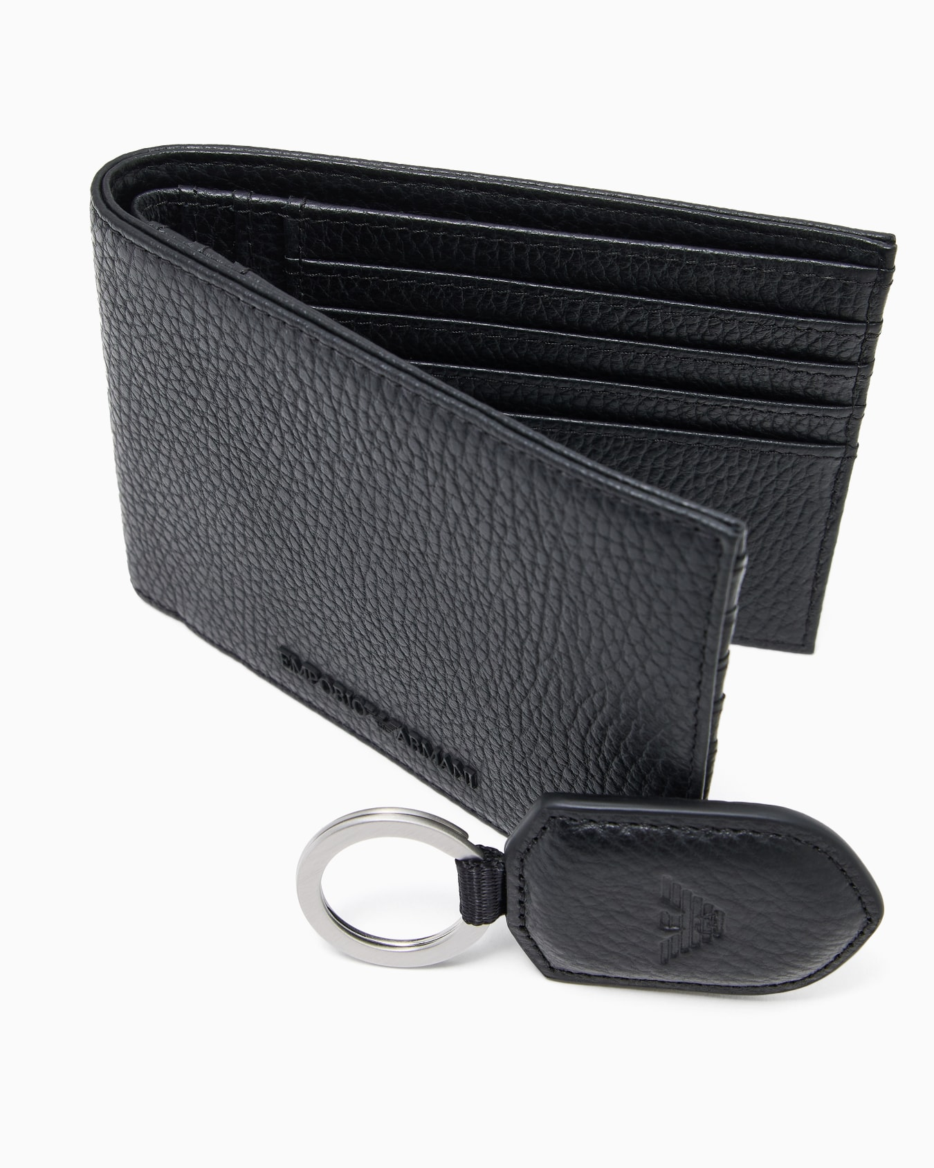 Portafoglio e portachiavi in pelle bottalata Y4R222 Y068E 80001 EMPORIO ARMANI Black 