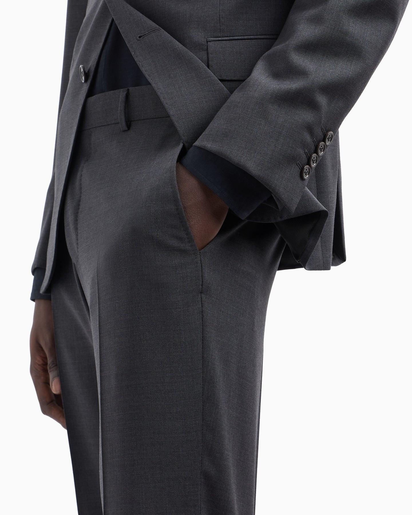 Abito slim fit in lana stretch EM000478 TE10971 O8004 EMPORIO ARMANI Dark grey melange 