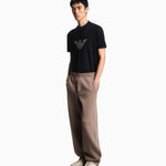 T-shirt con maxi ricamo in jersey misto lyocell ASV EM003007 AF18312 UB118 EMPORIO ARMANI Blue navy 