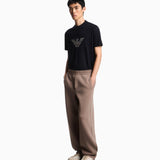 T-shirt con maxi ricamo in jersey misto lyocell ASV EM003007 AF18312 UB118 EMPORIO ARMANI Blue navy 