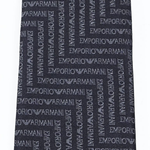 Cravatta in pura seta con lettering jacquard motivo chevron 340075 3R604 00035 EMPORIO ARMANI Blu navy 