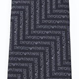 Cravatta in pura seta con lettering jacquard motivo chevron 340075 3R604 00035 EMPORIO ARMANI Blu navy 