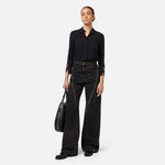 Camicia in georgette con patch logo CA09146E2 110 ELISABETTA FRANCHI Nero 