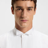 Camicia con collo in piedi e polso da gemelli 50550662 10272509 01 100 BOSS White 