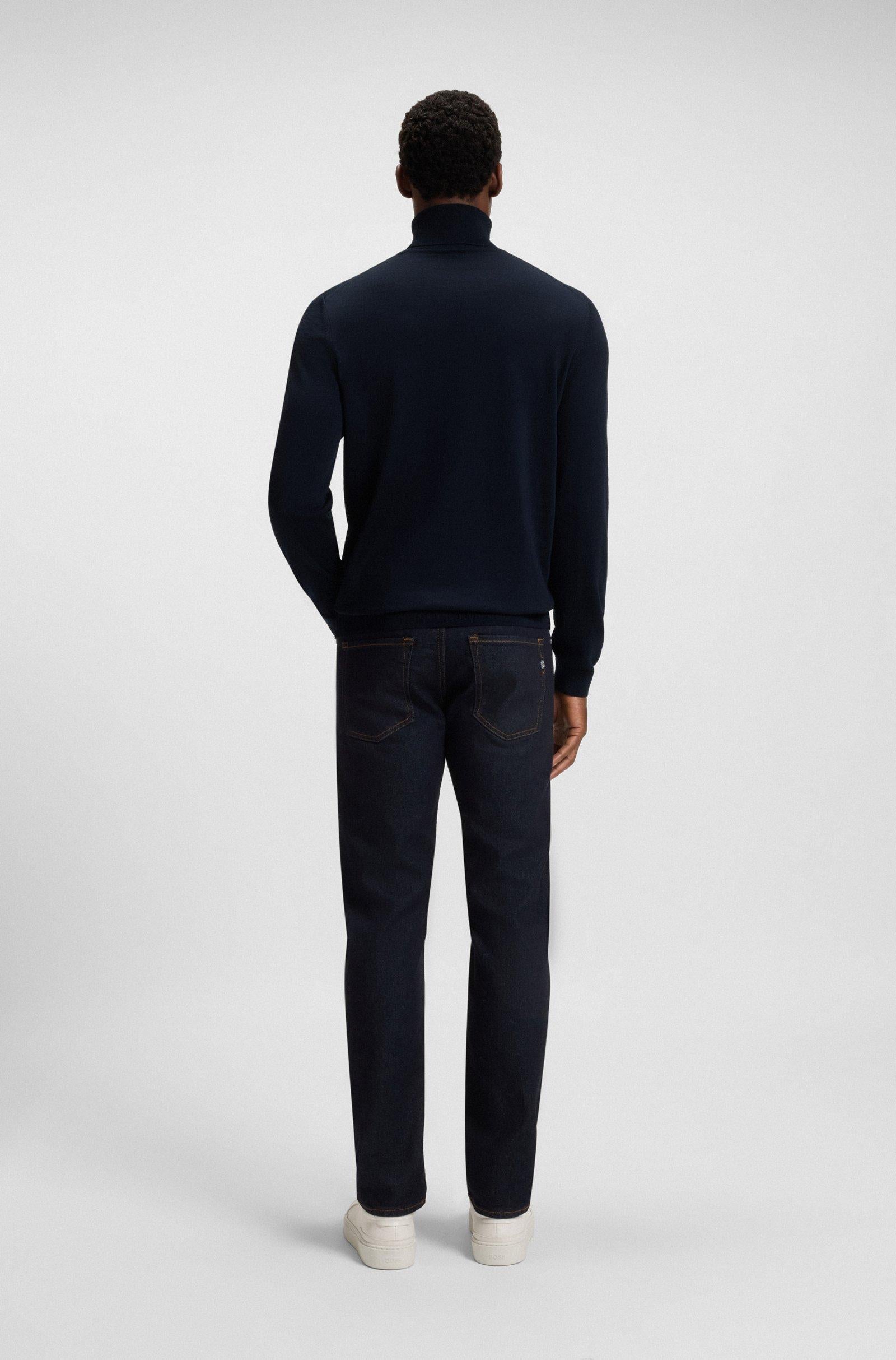 Maglia collo alto in lana merinos 50468262 10241489 01 404 BOSS Dark blue 