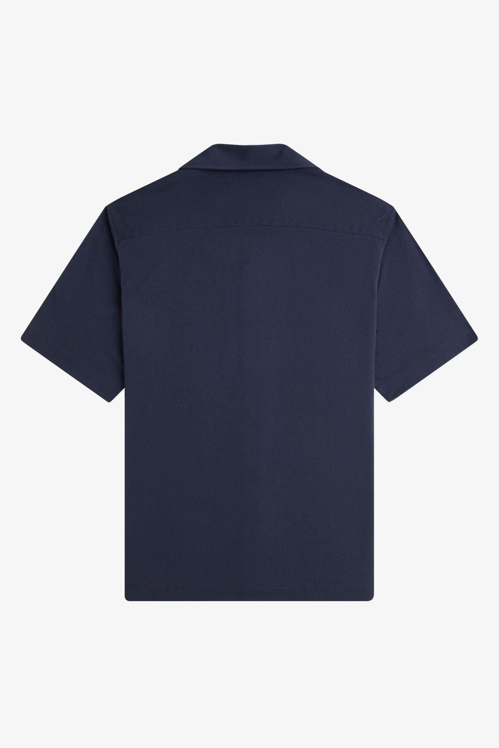 Camicia con colletto a rever in mesh compresso M1745 46B FRED PERRY Dark airforce 