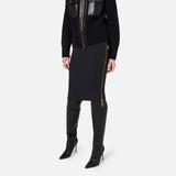 Gonna midi in crêpe con zip GO04746E2 110 ELISABETTA FRANCHI Nero 