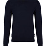 Maglia girocollo in merinos 50468239 10241501 01 404 BOSS Dark blue 