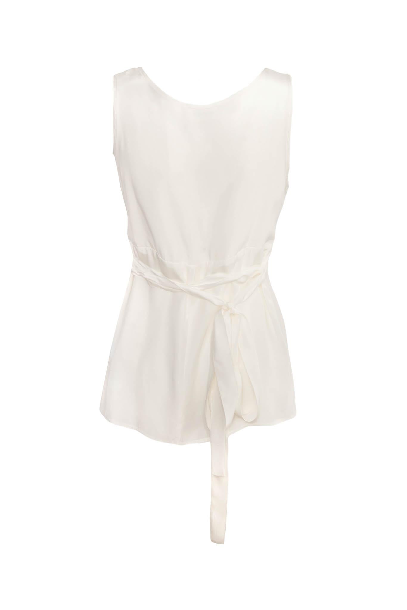 Blusa in satin di seta SOFIAD311504 002 P.A.R.O.S.H. Panna 