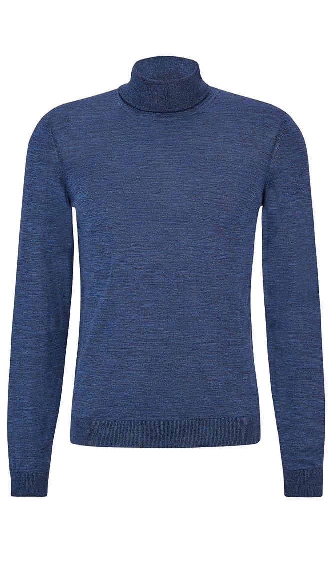 Maglia collo alto in lana merinos 50468262 10241489 01 430 BOSS Bright blue 