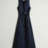 Vestito chemisier in popeline di puro cotone con cintura CFWWDR2022FRUT3944 3989 WOOLRICH Melton blue 