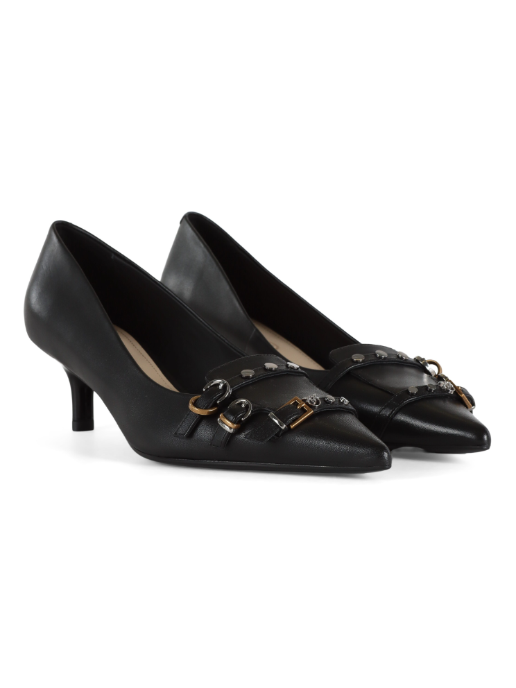Decollettè in pelle con borchie SD036P001 Z99 PINKO Black 