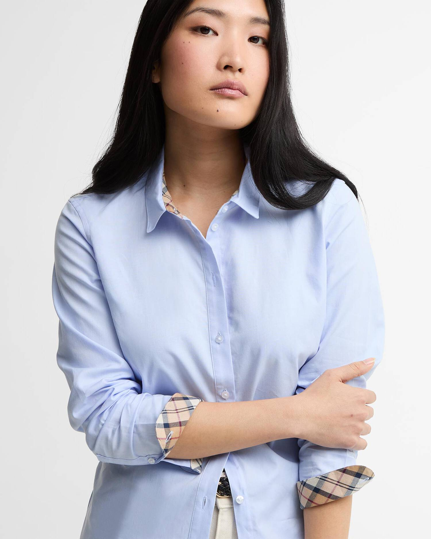 Camicia in cotone oxford LSH1409 LSH BL13 BARBOUR Pale blue/hessian tartan 