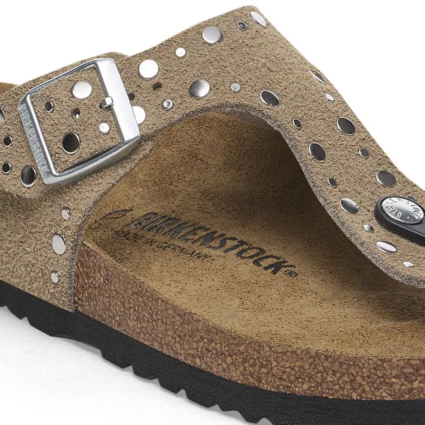 Infradito in pelle scamosciata GIZEH RIVET 1029388 TAUPE BIRKENSTOCK Taupe 
