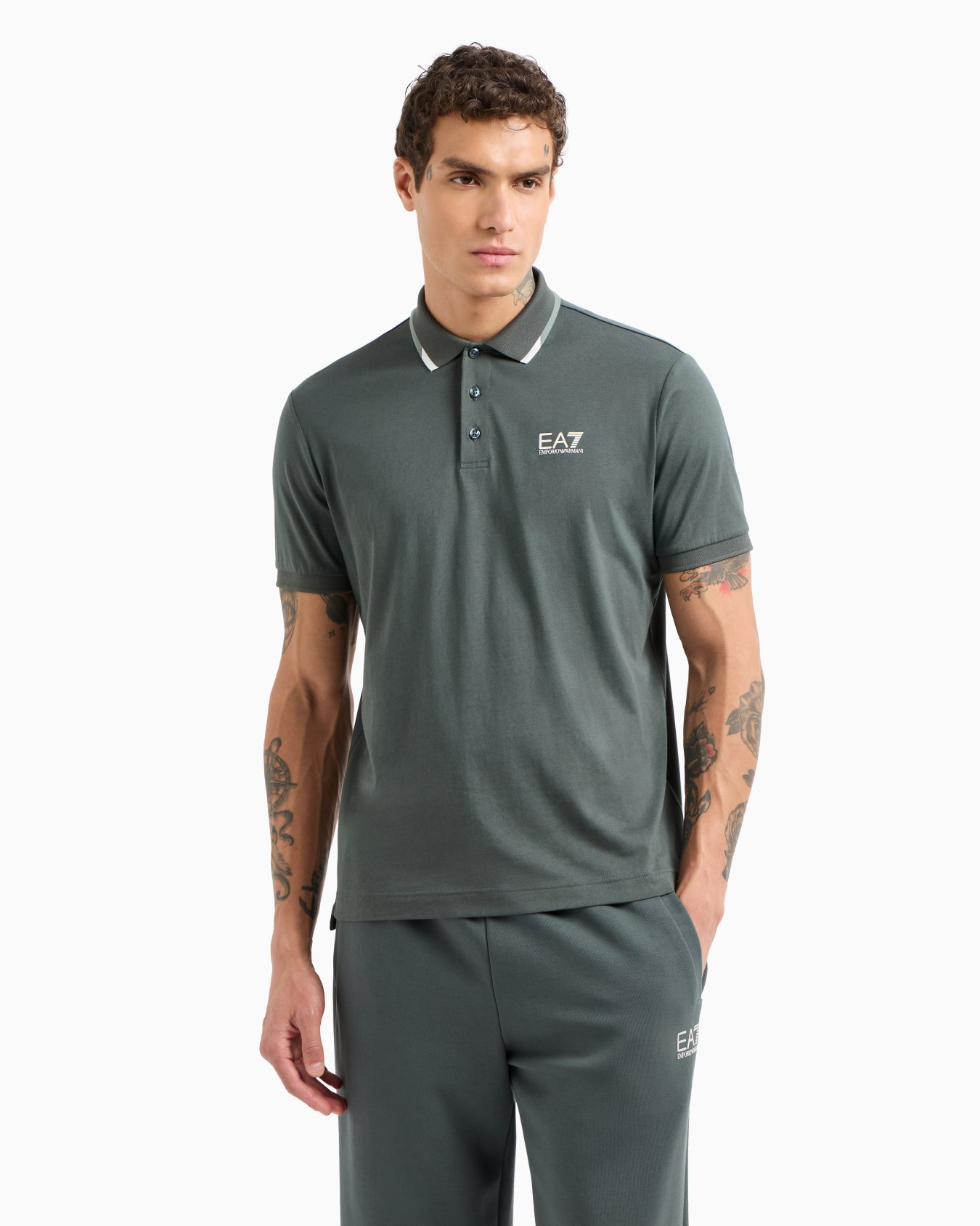 Polo manica corta 7M000277 AF10375 U8109 EA7 Sage 
