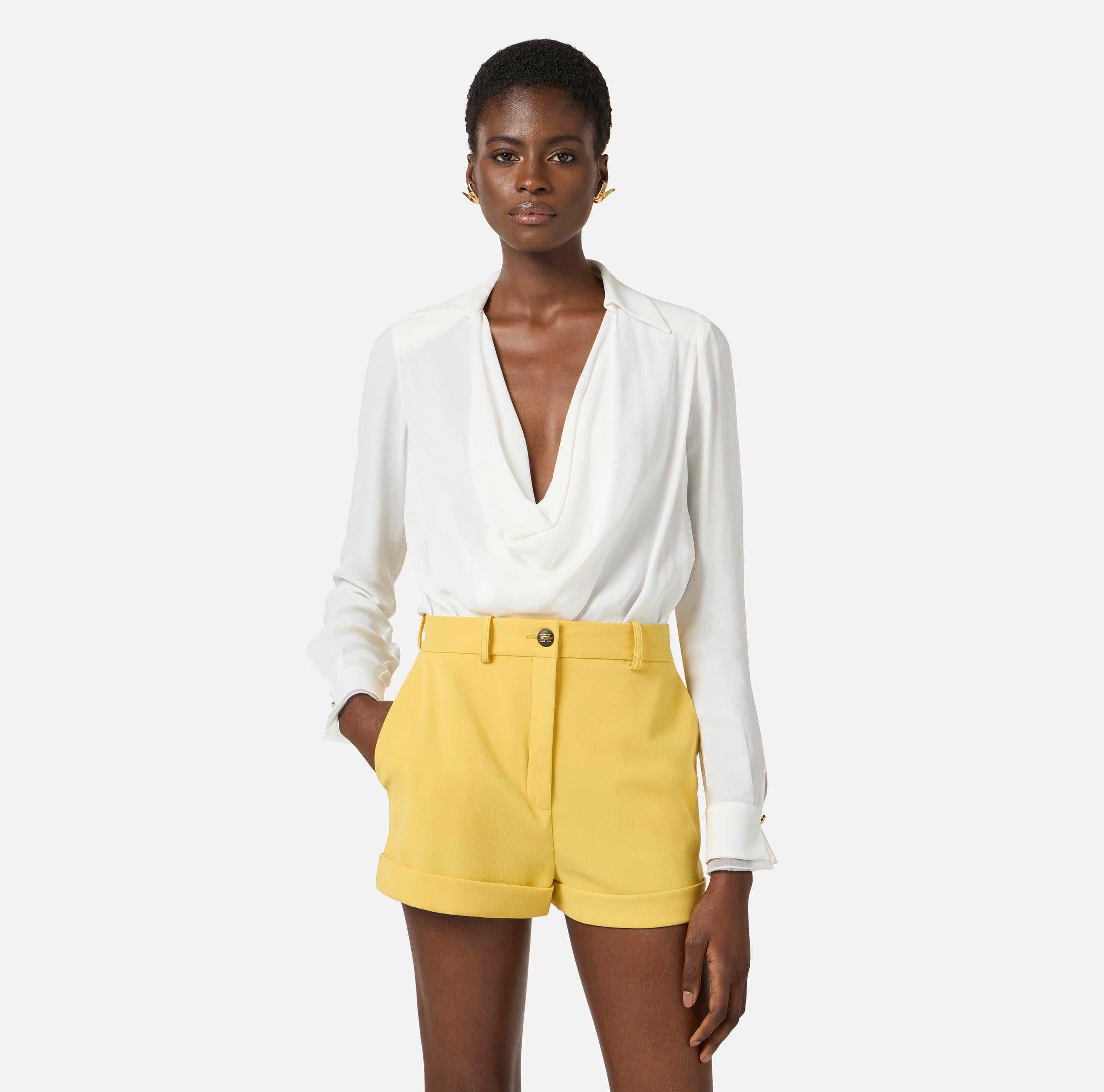 Body in georgette di viscosa CB00261E2 360 ELISABETTA FRANCHI Avorio 