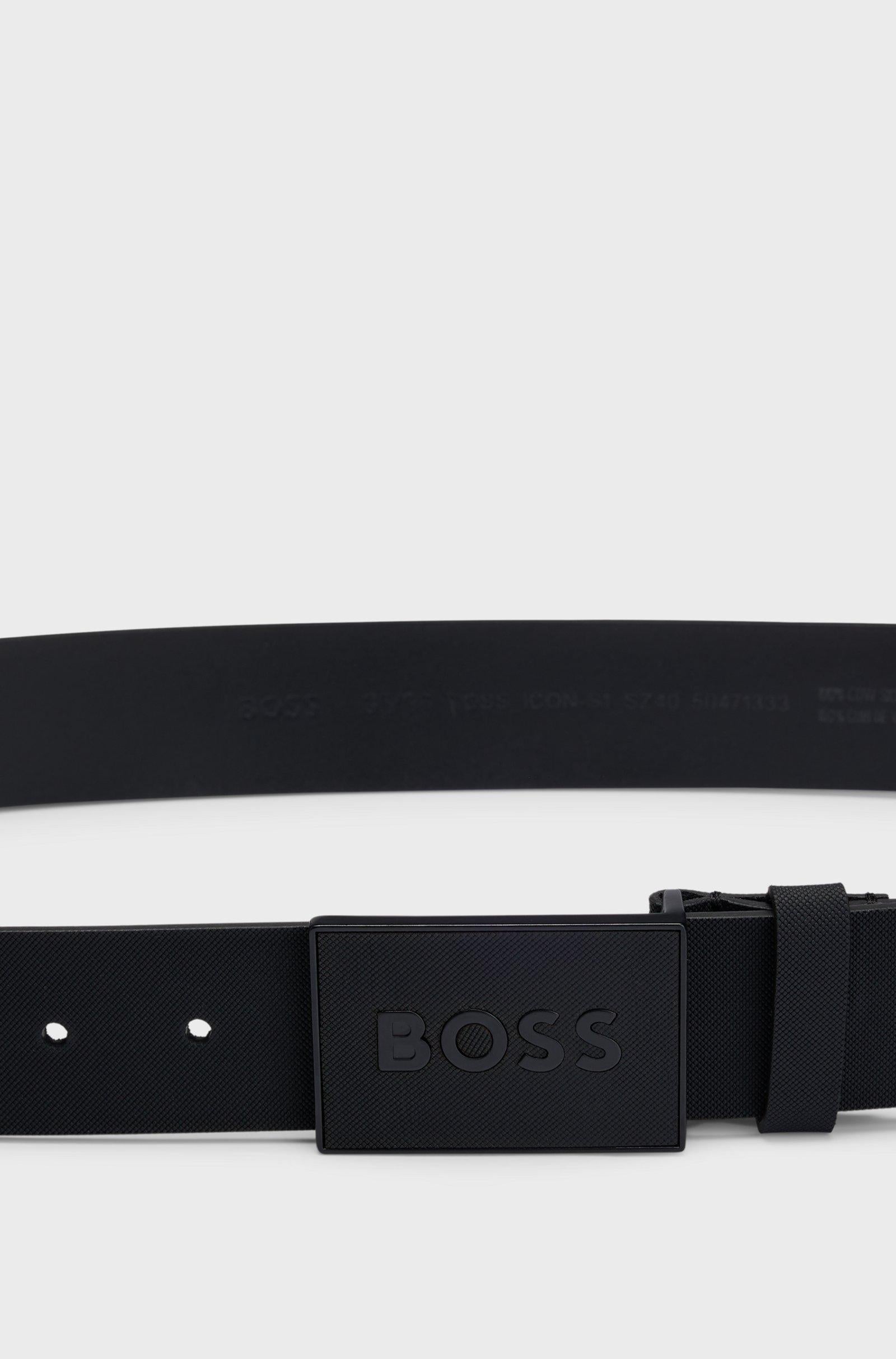 Cintura in pelle lavorata 50471333 10219316 01 001 BOSS Black 
