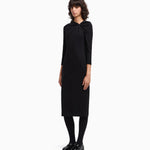 Abito lungo con dettaglio arricciatura in punto Milano stretch EW002783 AF12303 UC001 EMPORIO ARMANI Black 