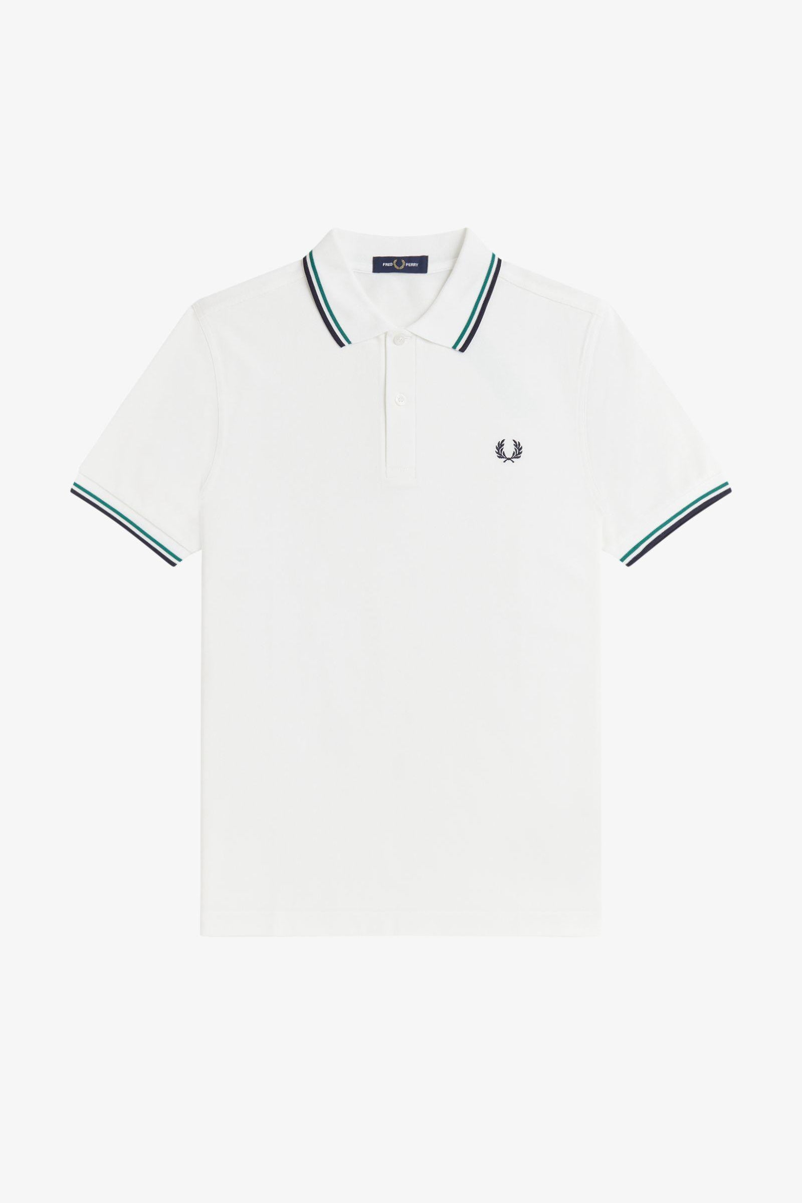 Polo manica corta M3600 02C FRED PERRY Snowwht/sgrn/nvy 