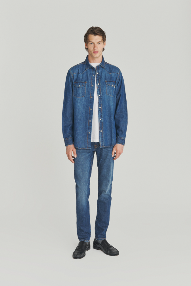 Camicia in denim stone washed RRU400 CP20 2798 0999 ROY ROGER'S Denim 
