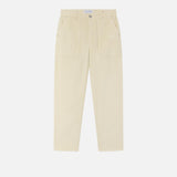 Pantaloni chino in velluto millerighe 102761A20R Z12 PINKO Bianco latte 