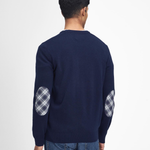 Maglia girocollo con toppa al gomito in tartan MKN1586 MKN NY91 BARBOUR Navy 