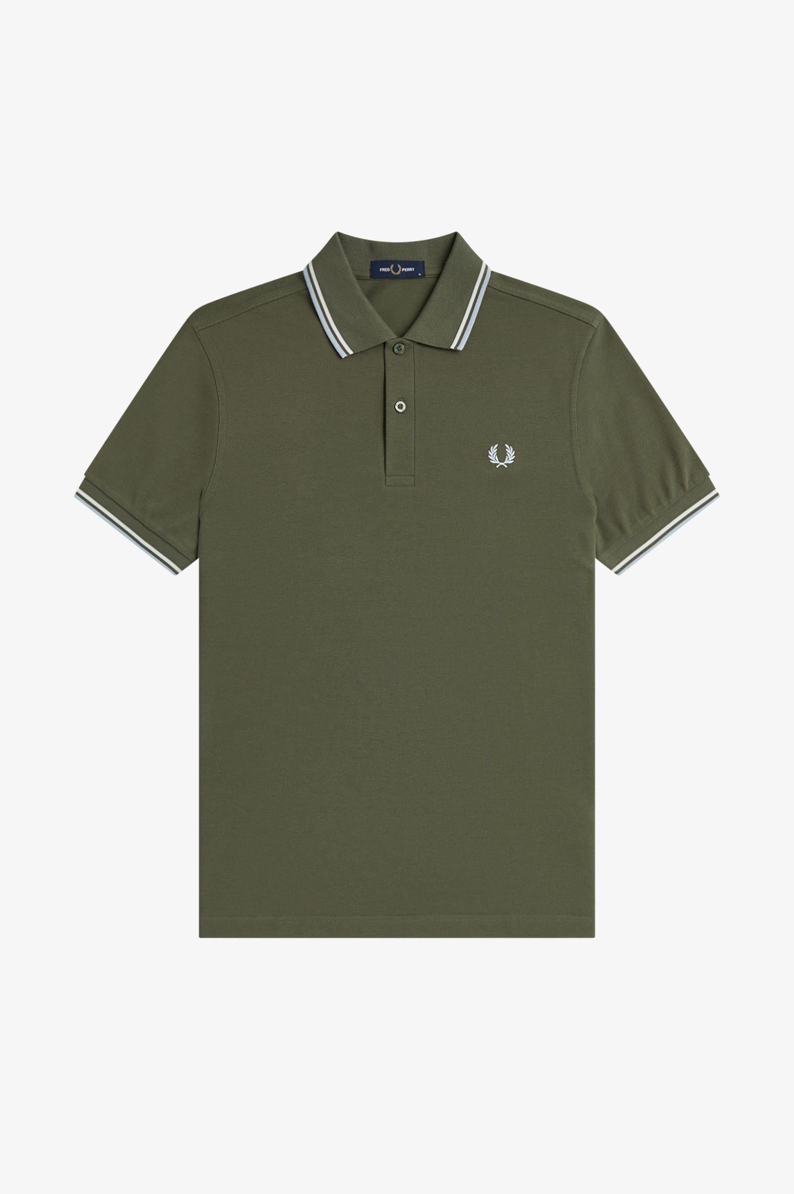 Polo manica corta M3600 87B FRED PERRY Lwgrn/ecru/dskbl 