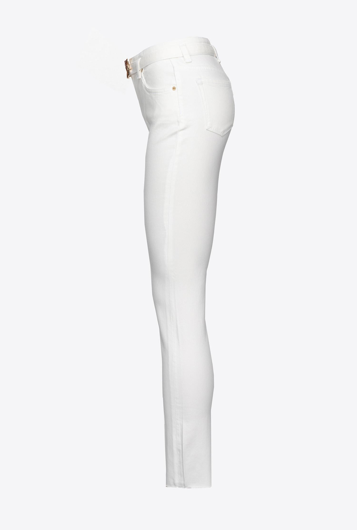 Pantalone skinny con cintura Birds SUSAN 24 PJ666 1J10V0Y78S Z14 PINKO White 