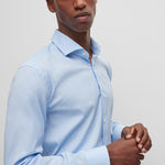 Camicia slim fit in cotone elasticizzato 50479915 10151300 03 450 BOSS Light pastel blue 