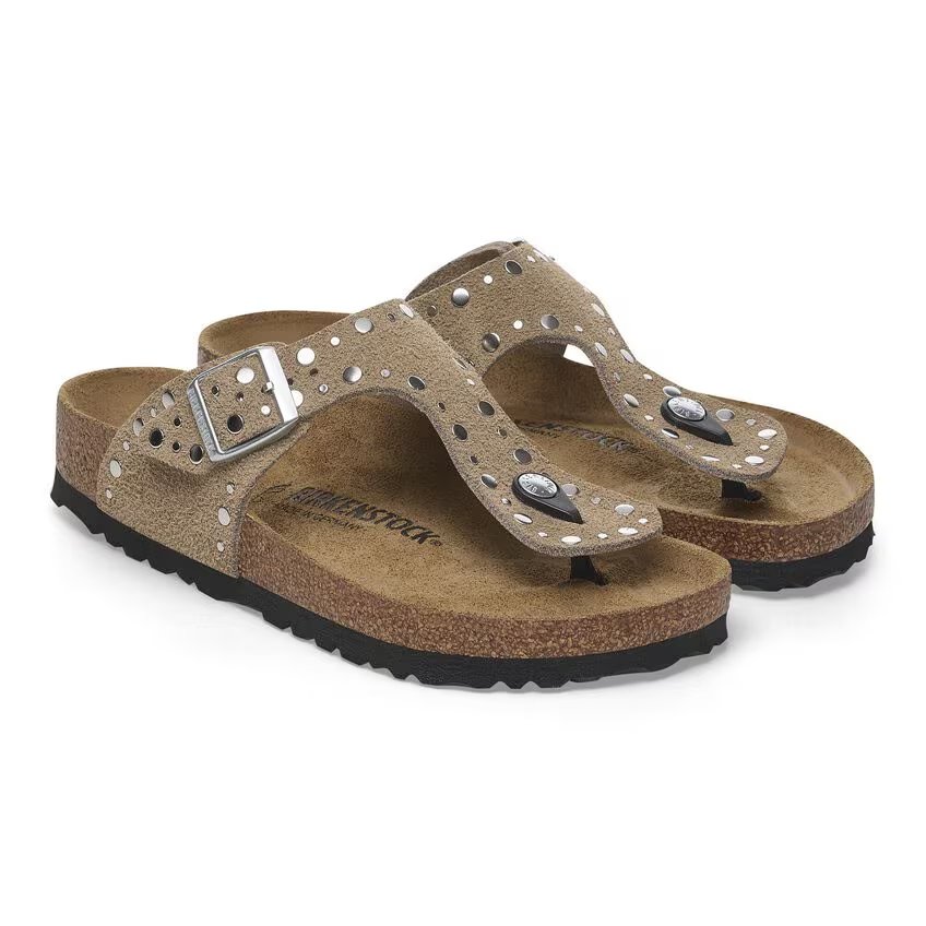 Infradito in pelle scamosciata GIZEH RIVET 1029388 TAUPE BIRKENSTOCK Taupe 
