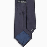 Cravatta in pura seta effetto ottoman 340075 2R600 00035 EMPORIO ARMANI Blu navy 