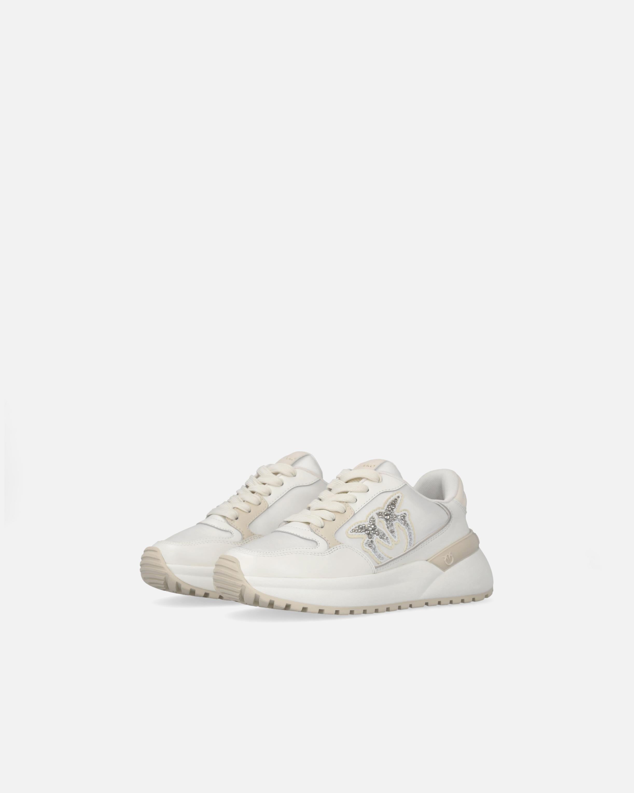 Sneaker chunky con satin e strass SS0055P073 DY7 PINKO Yougurt 