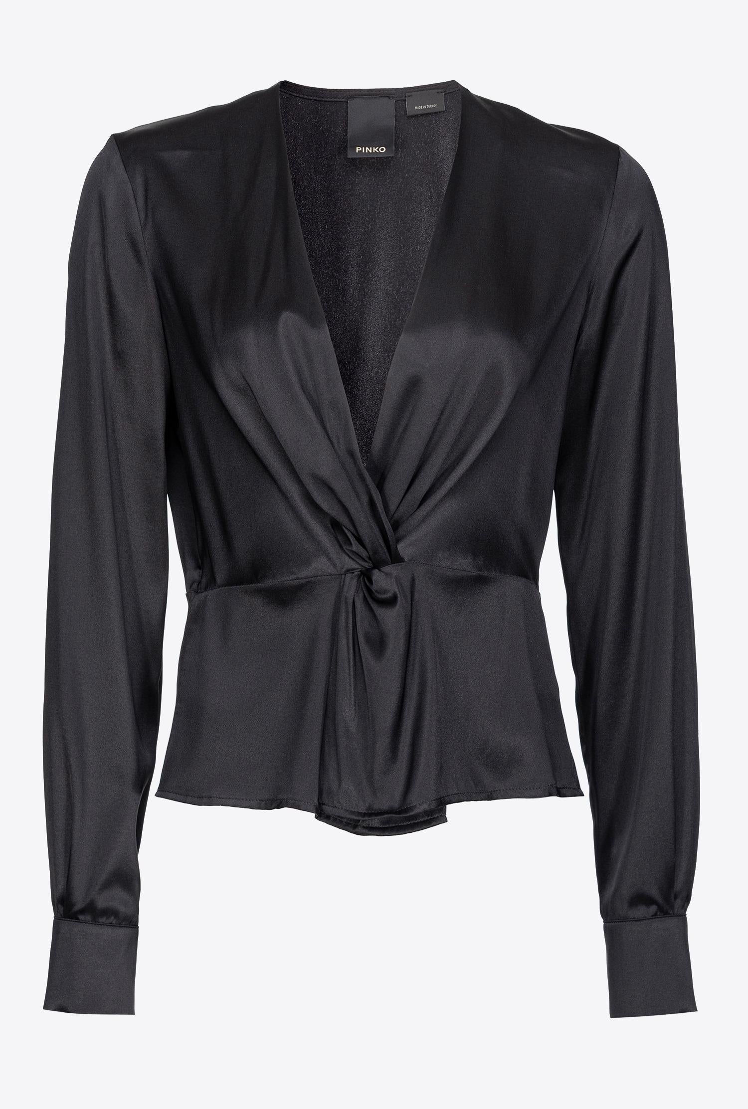 Blusa torchon in seta 100108ZR64 Z99 PINKO Black 